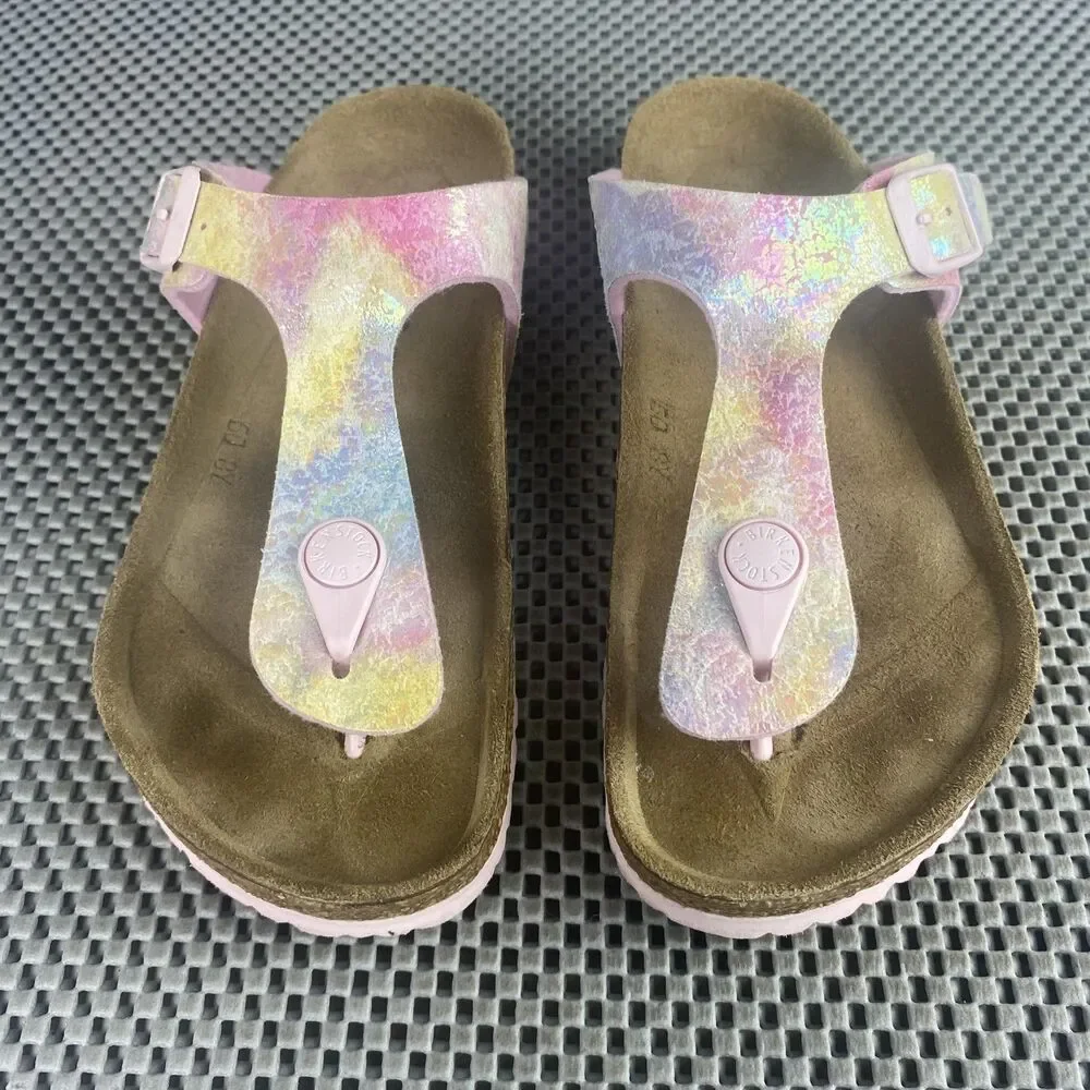Birkenstock Gizeh Thong Sandals Girls Size 32 L1 Pink Made in Germany